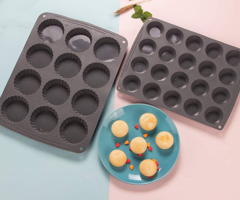Webake Mini Muffin Cupcake Pan Silicone Mini Tart Pan Quiche Mold for Peanut Butter Cup Egg Bites Fat Bomb Cake Baking - Image 4